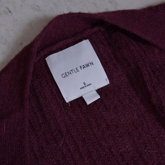 Gentle Fawn | Burgundy red long knit cardigan sweater - Picture 7 of 11